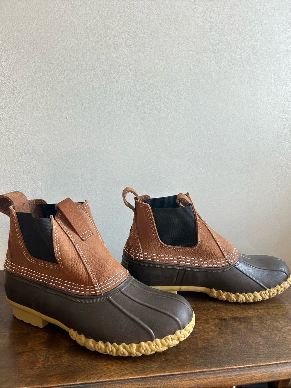 Women’s L.L Bean Chelsea Brown Leather Boots size 8.5 Outdoor Rain Like New - Picture 10 of 16